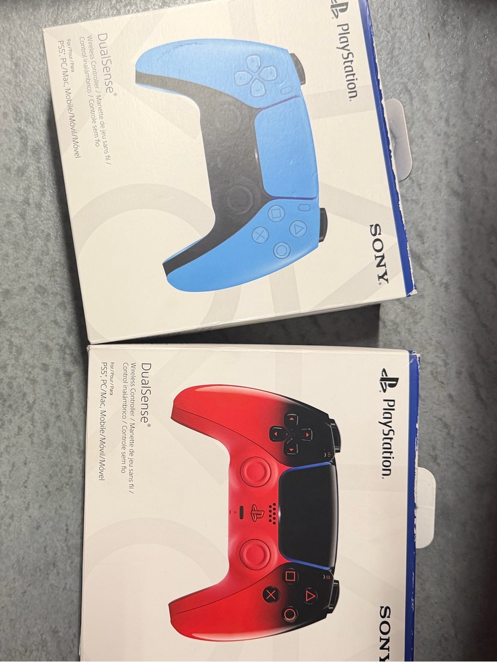 PS5 Techno Red / Starlight Blue Dual Sense Wireless Controller Bundle